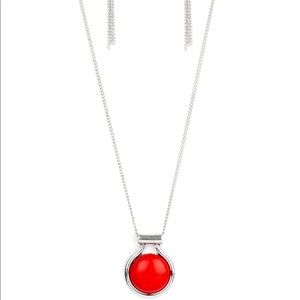 Patagonian Paradise - Red & Silver Long Necklace